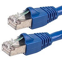 5 Ft (5ft) Cat6A STP (Shielded) Slim Ethernet Network Patch Cable Ultra Blue w/Ultra Boot RJ45 m/m 10/100/1000 10GB Gigabit (10 Pack)