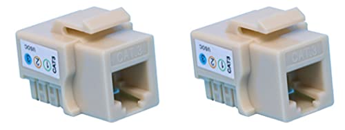 RiteAV RJ 11 (Cat 3) Keystone Jack Beige Punchdown (2 Pack)