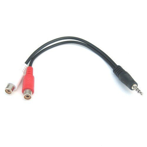 RiteAV - 3.5mm Male to RCA Stereo Female Adapter Cable (Y-Cable) - 6 inch (2 Pack)