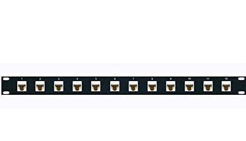 RiteAV 12 Port Cat6 White Patch Panel (Non-110 Type) with (Tool-Less) Female Female Jacks