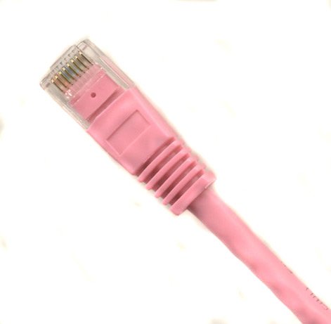 Pack of 100 - Pink 1FT Cat6 Ethernet Network Cable Lan Internet Patch Cord RJ45 Gigabit