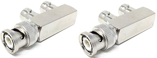 BNC Male to 2 x BNC Female Video Adapter Splitter (2 Pack)