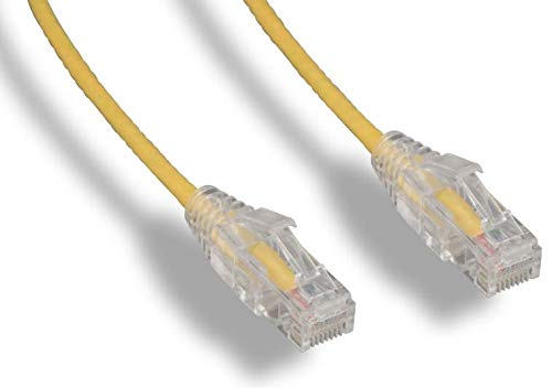 RiteAV - Ultra Slim, Fluke Tested Cat 6A High Density Network Ethernet Cable - Yellow - 0.5ft (10 Pack)