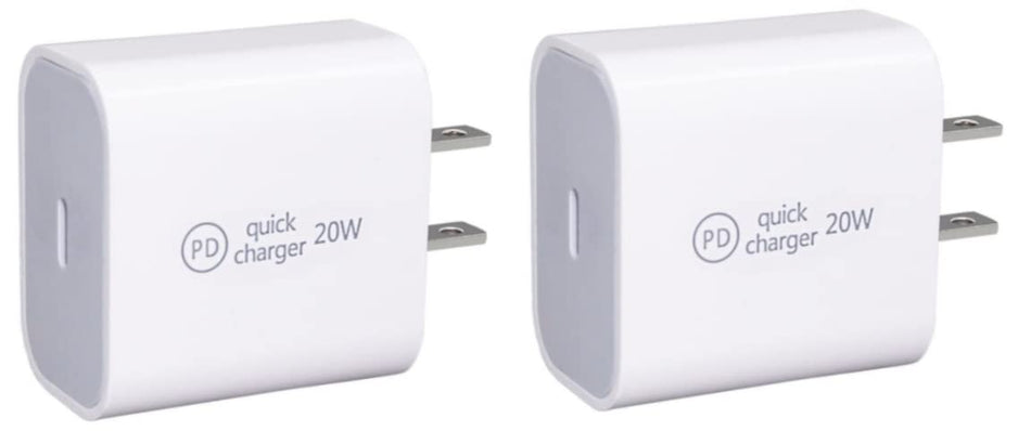 RiteAV USB C 20W PD 3.0 Universal Quick Charger for Smartphones and Type C Devices (2 Pack)