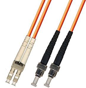 0.3 Meter (1 Foot) Multimode Duplex Fiber Optic Cable (62.5/125) - LC to ST - Orange