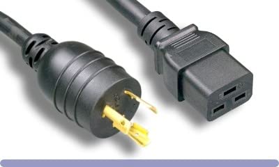 RiteAV - Heavy Duty Locking 12 AWG AC Power Cord NEMA L6-20P to C19 (BLACK (8ft) 2.4 Meter)