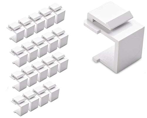 RiteAV Keystone Jack Blank White Solid - 20 Pack