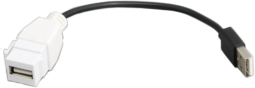 RiteAV - USB 2.0 A Male-Female M/F Pigtail Extension Keystone-to-Cable Dongle Cord (A-Male / A-Female)