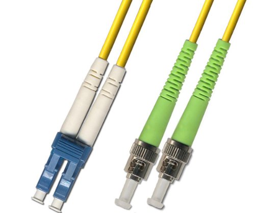 15M Singlemode Duplex Fiber Optic Cable (9/125) - LC/UPC to ST/APC