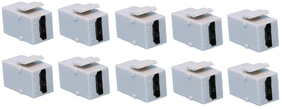 RiteAV HDMI 2.0 Gray Keystone Adapter Coupler Female to Female (10 Pack)