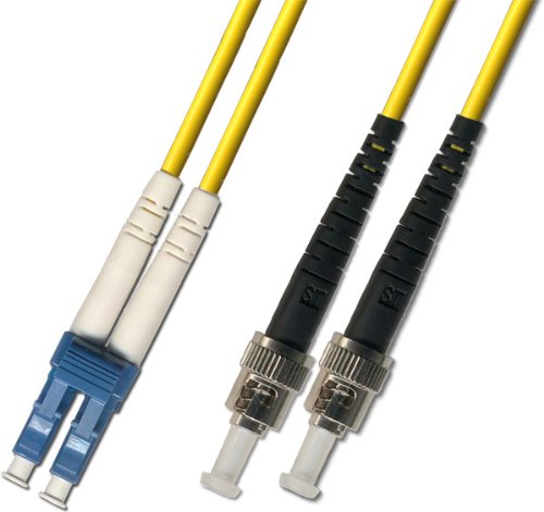 0.3 Meter (1 Foot) Singlemode Duplex Fiber Optic Cable (9/125) - LC to ST - Yellow