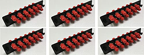 RiteAV LGX Footprint ST Adapter Panel, 12 Ports, Loaded w/12 ST Simplex Multimode Adapters, Black (6 Pack)