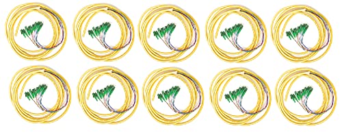 Ultra Spec Cables 12 Strand Singlemode LC-APC Fiber Pigtail, 3 Meter - 10 Pack for Splice