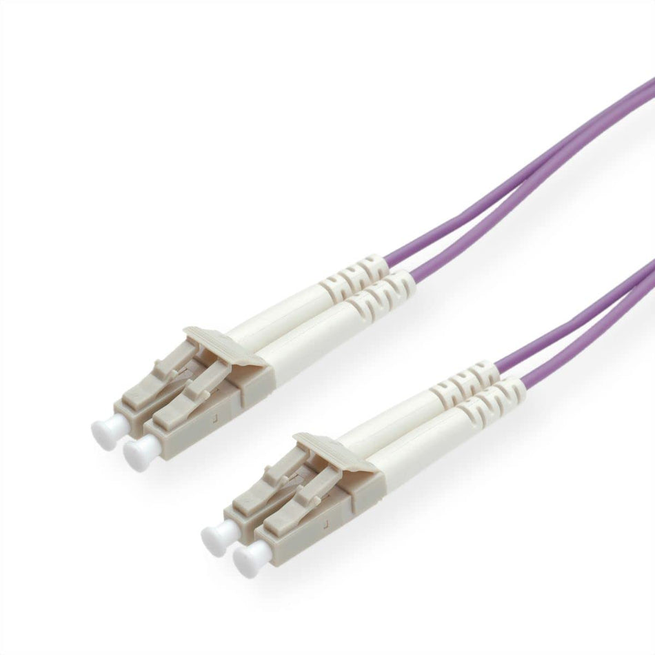 RiteAV - OM4 LC to LC 100G Violet Duplex Multimode Fiber Cable (50/125) (Purple 15M (50 feet))