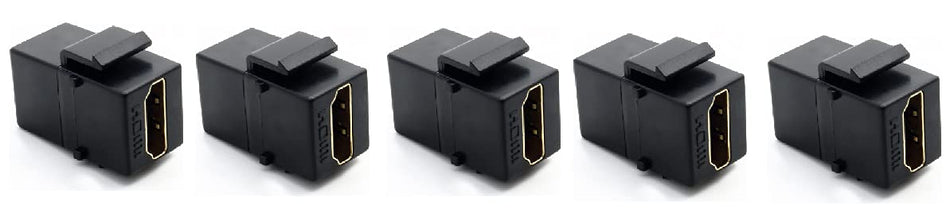 RiteAV HDMI 2.0 Black Keystone Adapter Coupler Female to Female (5 Pack)