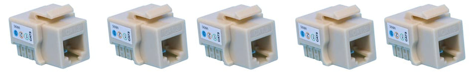 RiteAV RJ 11 (Cat 3) Keystone Jack Beige Punchdown (5 Pack)