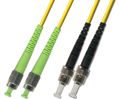 1M Singlemode Duplex Fiber Optic Cable (9/125) - FC/APC to ST/UPC