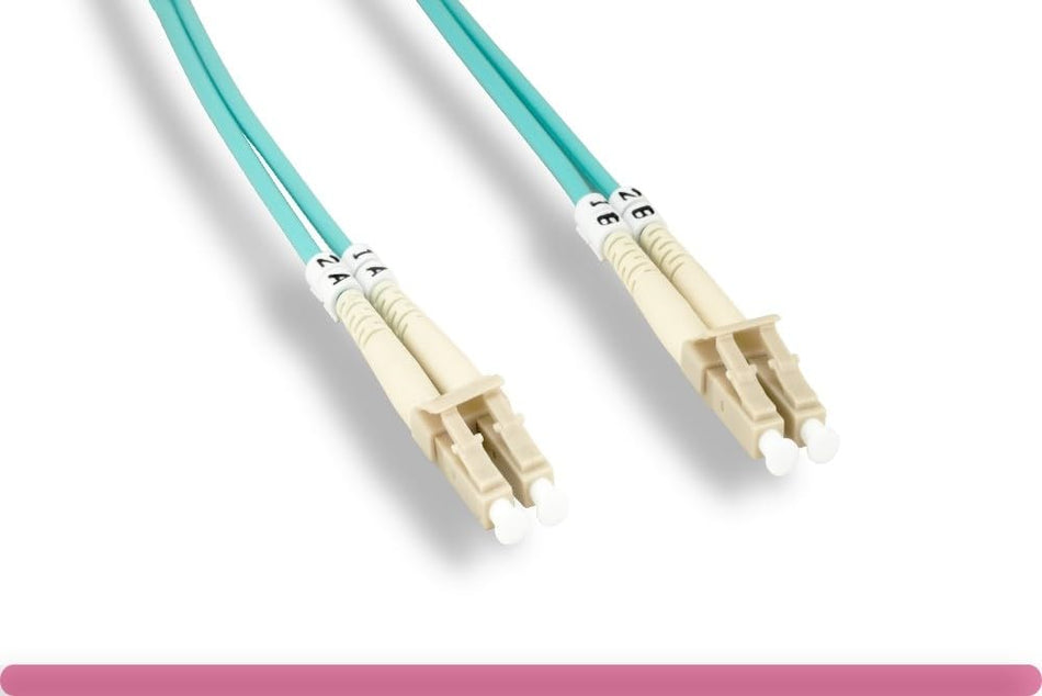RiteAV - 10Gb OM3 Multimode Duplex Fiber Optic Cable (50/125) - LC to LC - Aqua (8 Meter (25 feet))