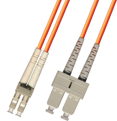 0.5 Meter (1.6FT) - Multimode Duplex Fiber Optic Cable (62.5/125) - LC to SC - Orange