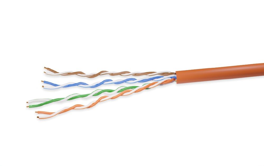 RiteAV 1000ft Cat5e UTP Solid Ethernet Bulk Cable 350MHz Orange