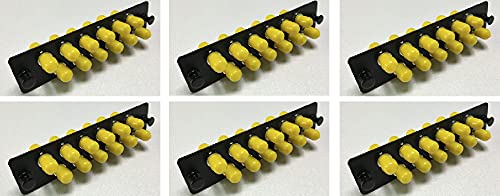 RiteAV LGX Footprint ST Adapter Panel, 12 Ports, Loaded w/12 ST Simplex Singlemode Adapters, Black (6 Pack)