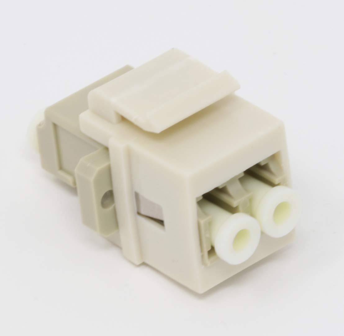 RiteAV Fiber Optic Keystone Coupler Jack LC Duplex Multimode - Light Almond