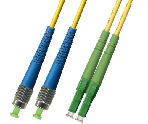 10M Singlemode Duplex Fiber Optic Cable (9/125) - FC/UPC to LC/APC