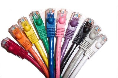 1 Foot Cat6 Slim Ethernet Network Patch Cables Mixed Colors RJ45 m/m (10 Pack)