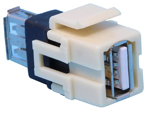 RiteAV USB 2.0 Keystone Jack Coupler A-A Female to Female - Light Almond