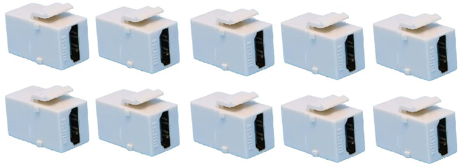 RiteAV HDMI 2.0 Light Almond Keystone Adapter Coupler Female to Female (10 Pack)