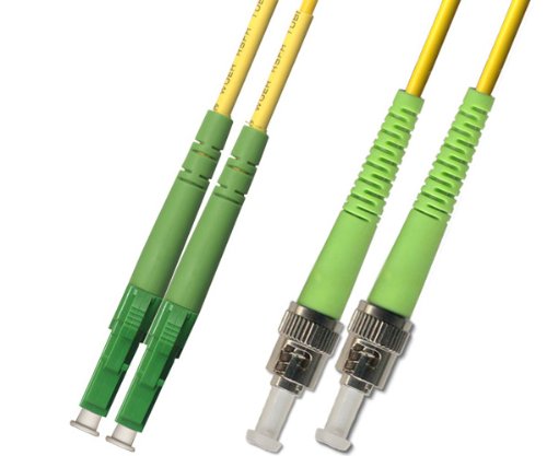2M Singlemode Duplex Fiber Optic Cable (9/125) - LC/APC to ST/APC