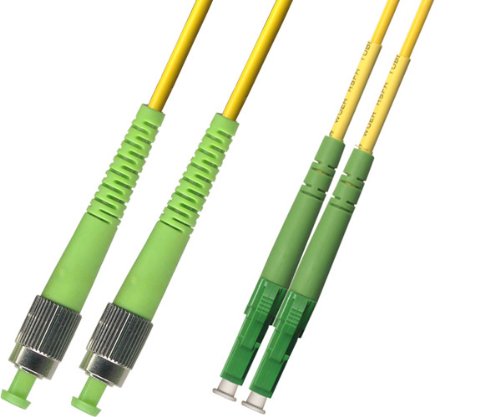 5M Singlemode Duplex Fiber Optic Cable (9/125) - FC/APC to LC/APC