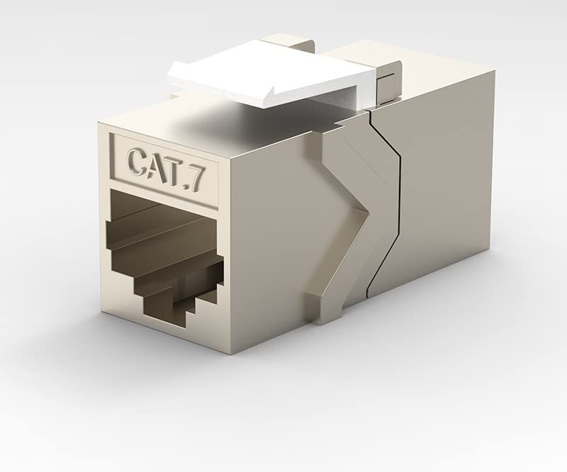 RiteAV - (CAT 7) RJ45 Inline Coupler Keystone Jack, Shielded Female to Female (Cat7/Cat6/Cat6A/Cat5/ Cat5e )
