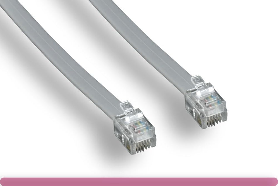 RiteAV - 10FT (3M) RJ12/M to RJ12/M 6P6C Straight for Data Phone Line Cord - Gray