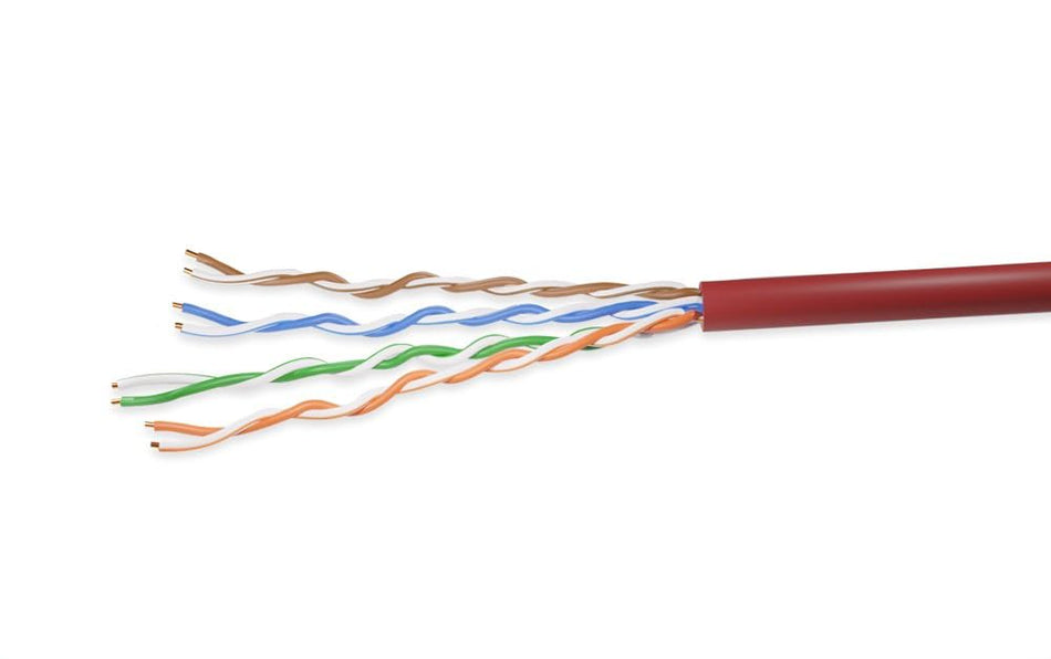 RiteAV 1000ft Cat5e UTP Solid Ethernet Bulk Cable 350MHz Red