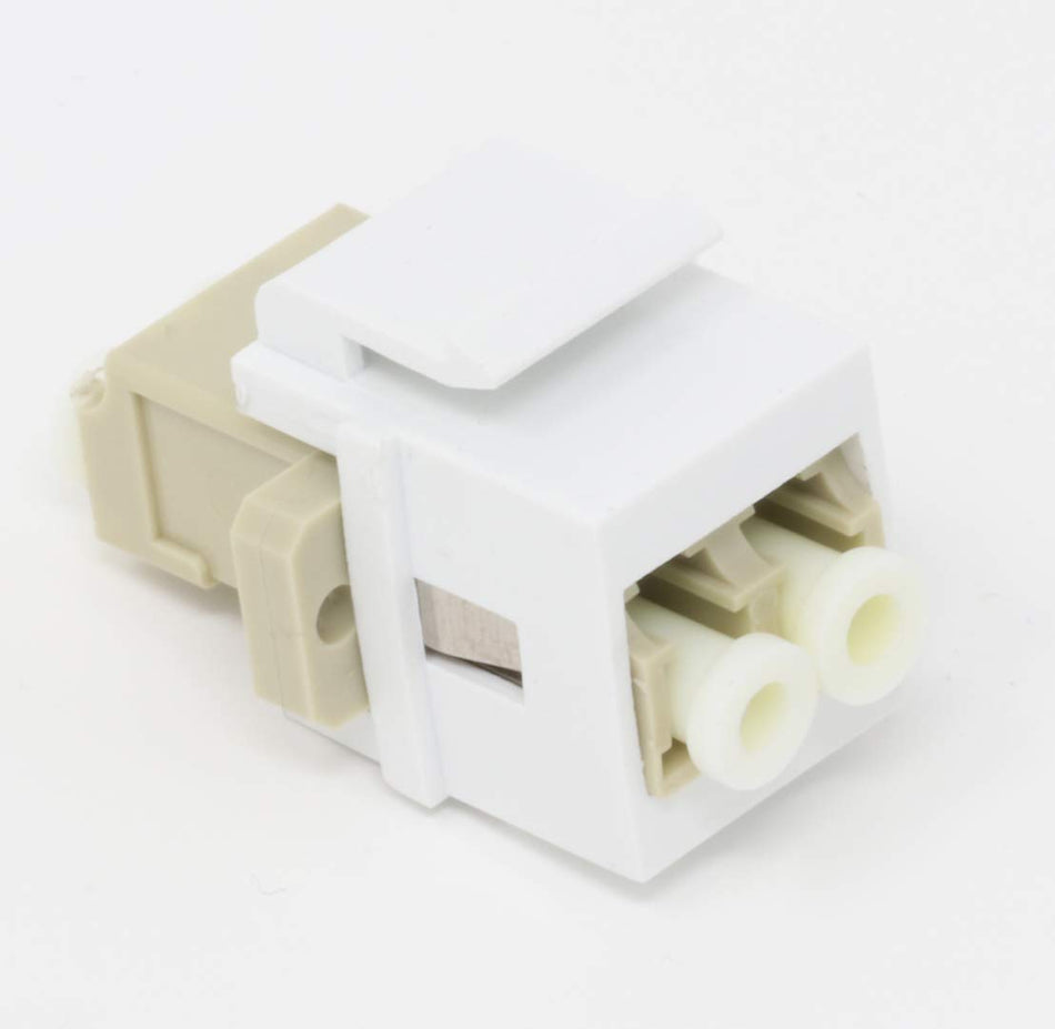 RiteAV Fiber Optic Keystone Coupler Jack LC Duplex Multimode - White