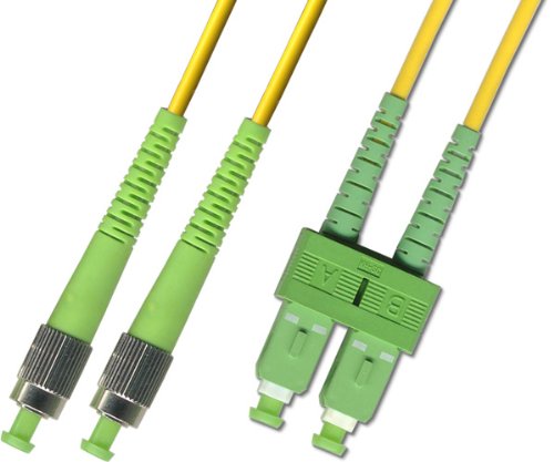 2M Singlemode Duplex Fiber Optic Cable (9/125) - FC/APC to SC/APC
