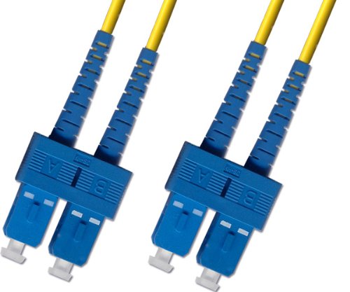 2 Meter OS2 Singlemode Duplex Fiber Optic Cable (9/125) - SC to SC - Yellow