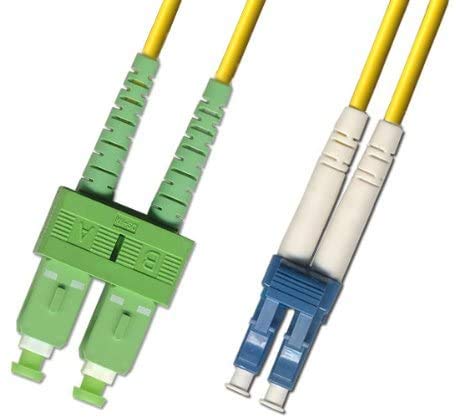20M - Singlemode Duplex Fiber Optic Cable (9/125) - SC/APC to LC/UPC
