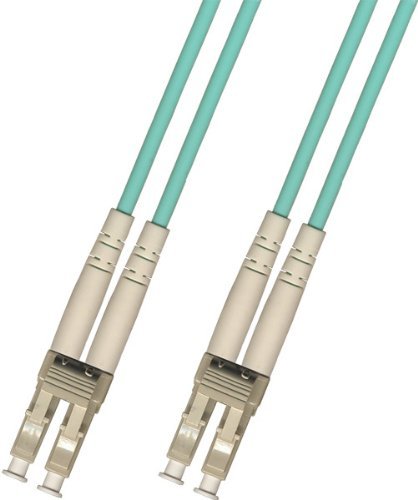 9 Meter 10Gb OM3 Multimode Duplex Fiber Optic Cable (50/125) - LC to LC - Aqua