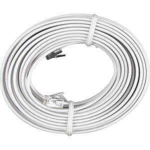 (Pack of 5) - 25FT White Phone Line Cord RJ11 Male/Male Telephone Cable for Landline Phone and Fax