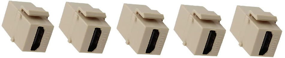 RiteAV HDMI 2.0 Ivory Keystone Adapter Coupler Female to Female (5 Pack)