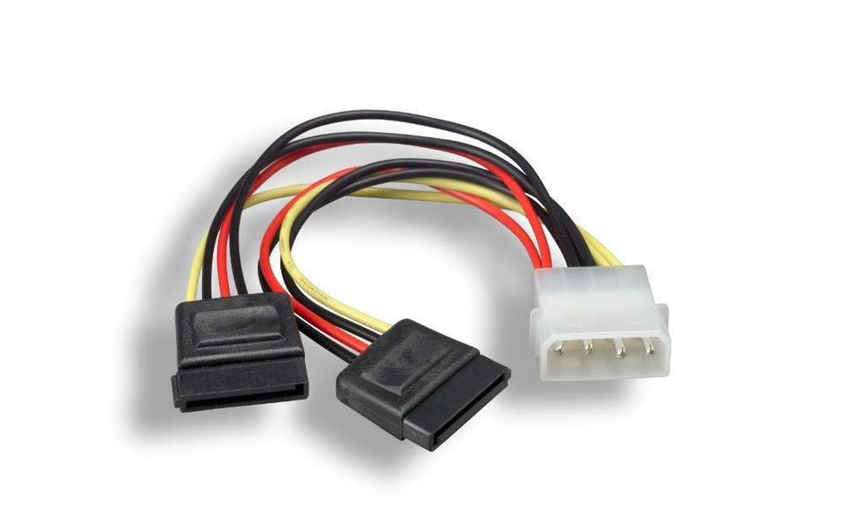 RiteAV 5.25" Male to SATA 15-Pin Female x 2 DC Power Adapter Y Cable