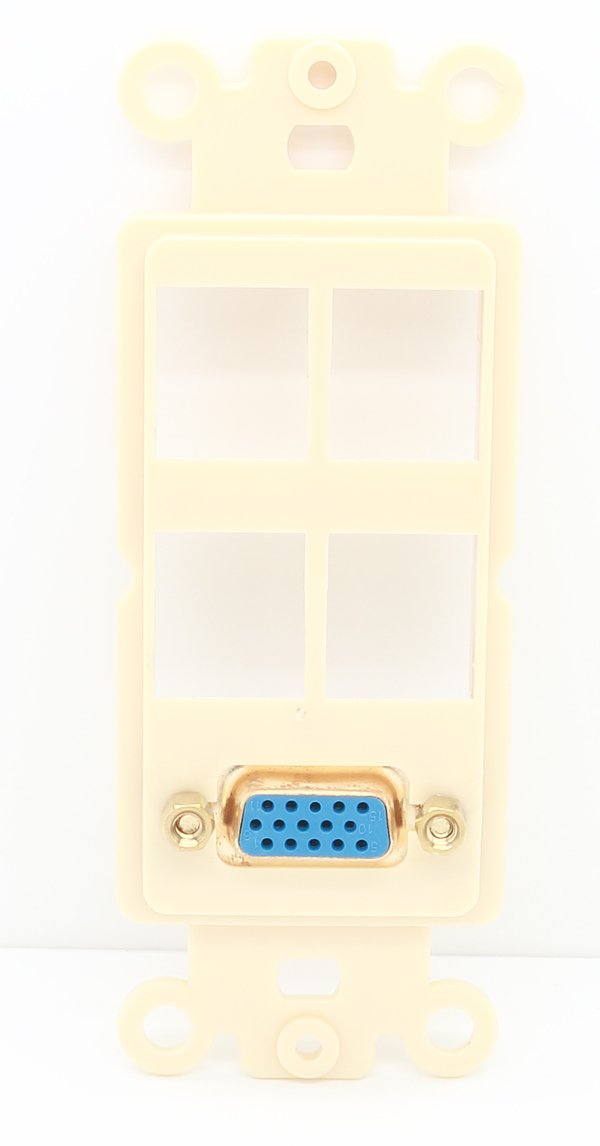 RiteAV Ivory SVGA+4 Blank Port Modular Insert for Keystone Jacks