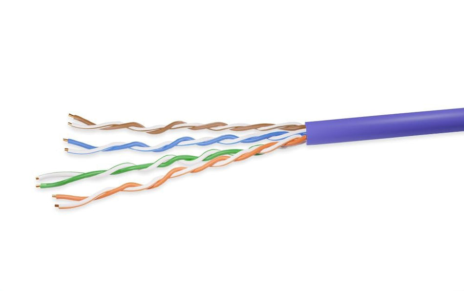 RiteAV 1000ft Cat5e UTP Solid Ethernet Bulk Cable 350MHz Purple