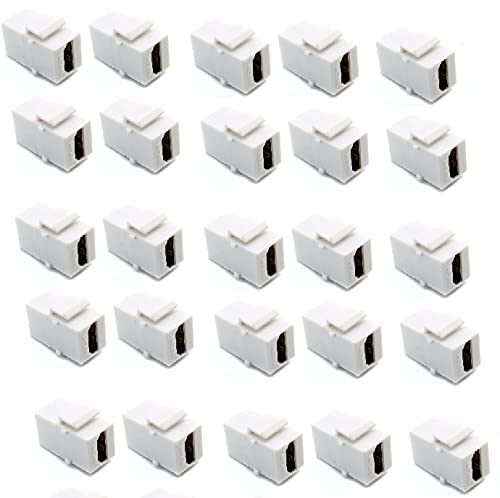 RiteAV HDMI 2.0 White Keystone Adapter Coupler Female to Female (25 Pack)
