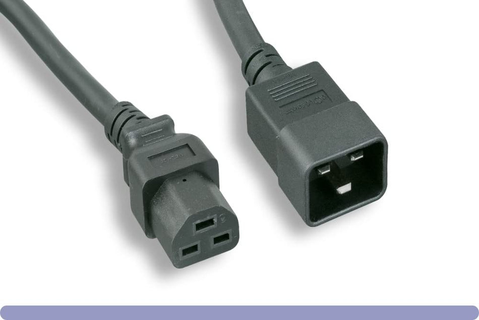 RiteAV - Heavy Duty 12 AWG C20 to C21 Universal Jumper Power Cord (BLACK (6ft) 2 Meter)