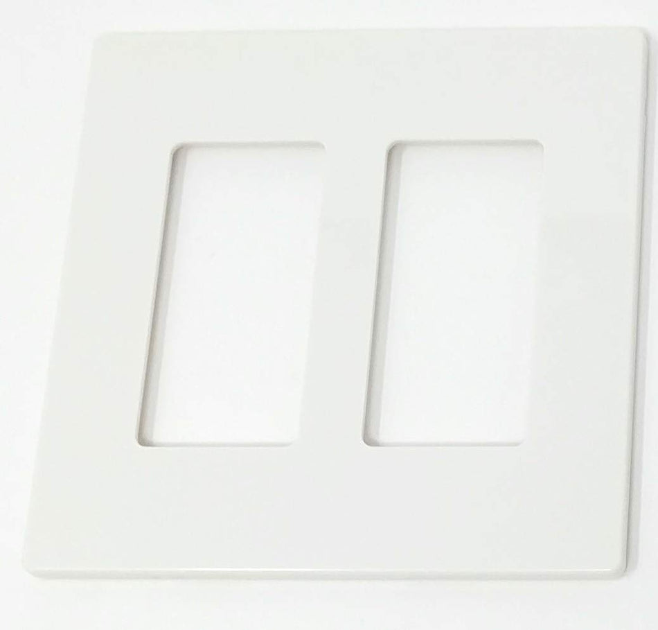 RiteAV - 2 Gang White Screwless Decorative Style Wallplate