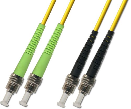 1M Singlemode Duplex Fiber Optic Cable (9/125) - ST/APC to ST/UPC