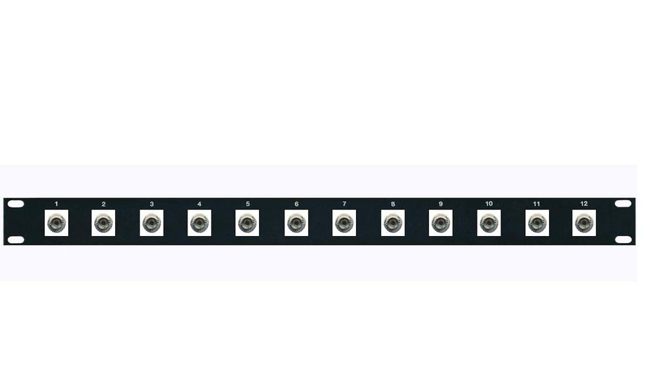Loaded Adapters 12 Port ST Fiber Optic Cable Distribution Patch Panel (Loaded 1u) 19" with ST Female/Female
